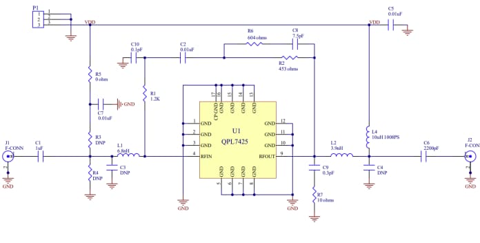 Schematic - Qorvo QPL7425EVB Evaluation Boards